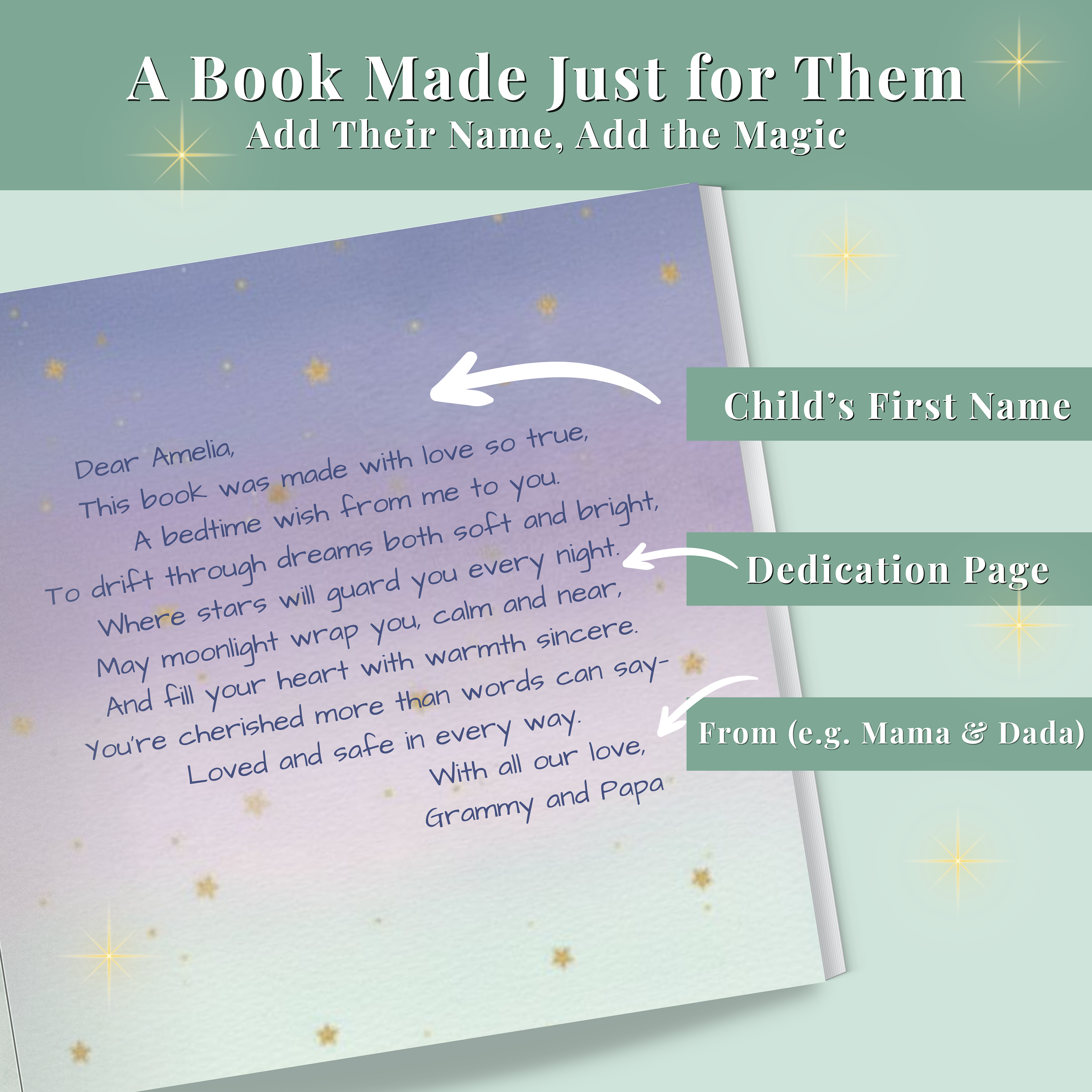 Personalized Baby Book – Custom Name Bedtime Story | Keepsake Gift for Newborn, Baby Shower, or 1st Birthday