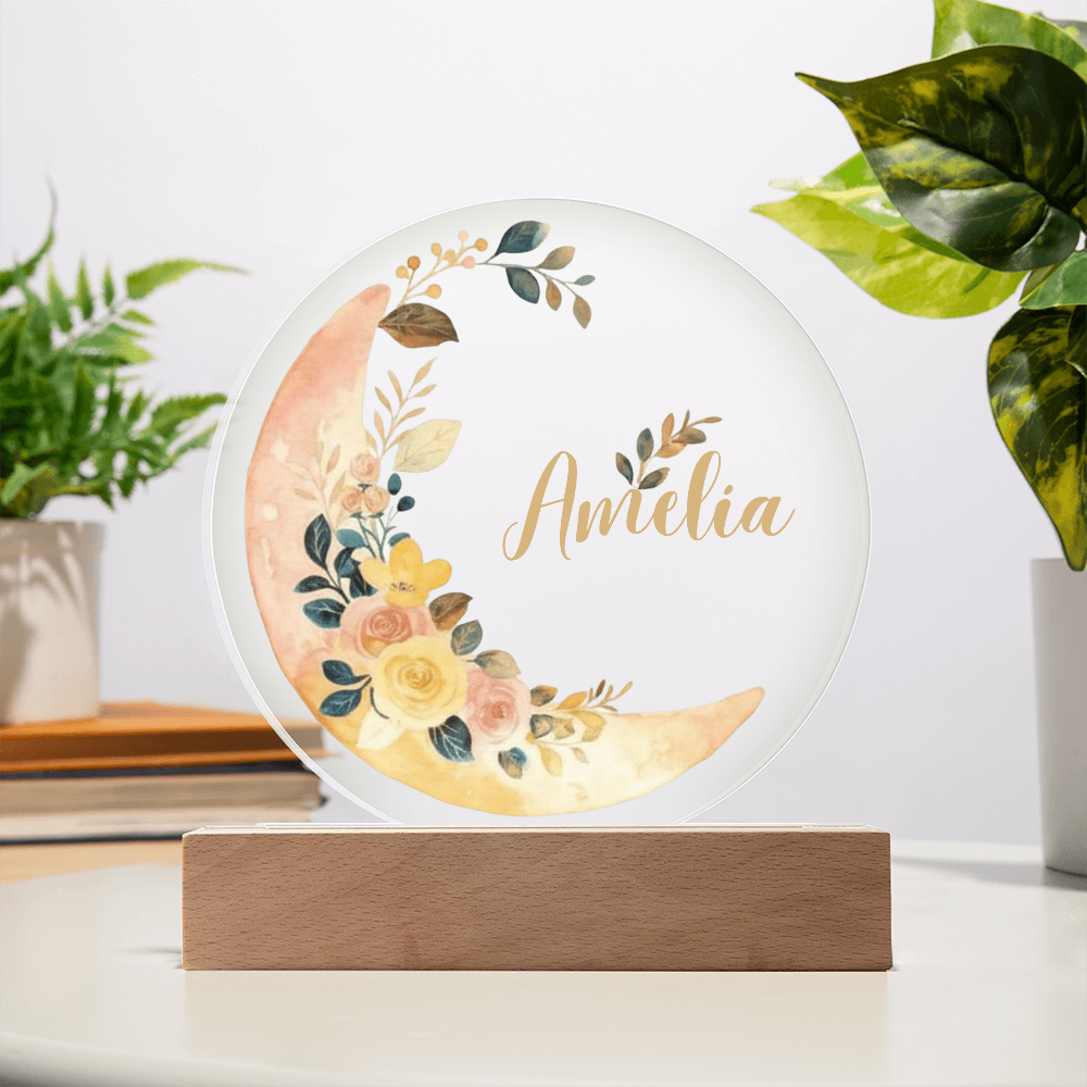 Baby Girl Gift, Personalized Night Light for Kids, Custom Night Light, Personalized Lamp, Name Night Light, Moon Lamp
