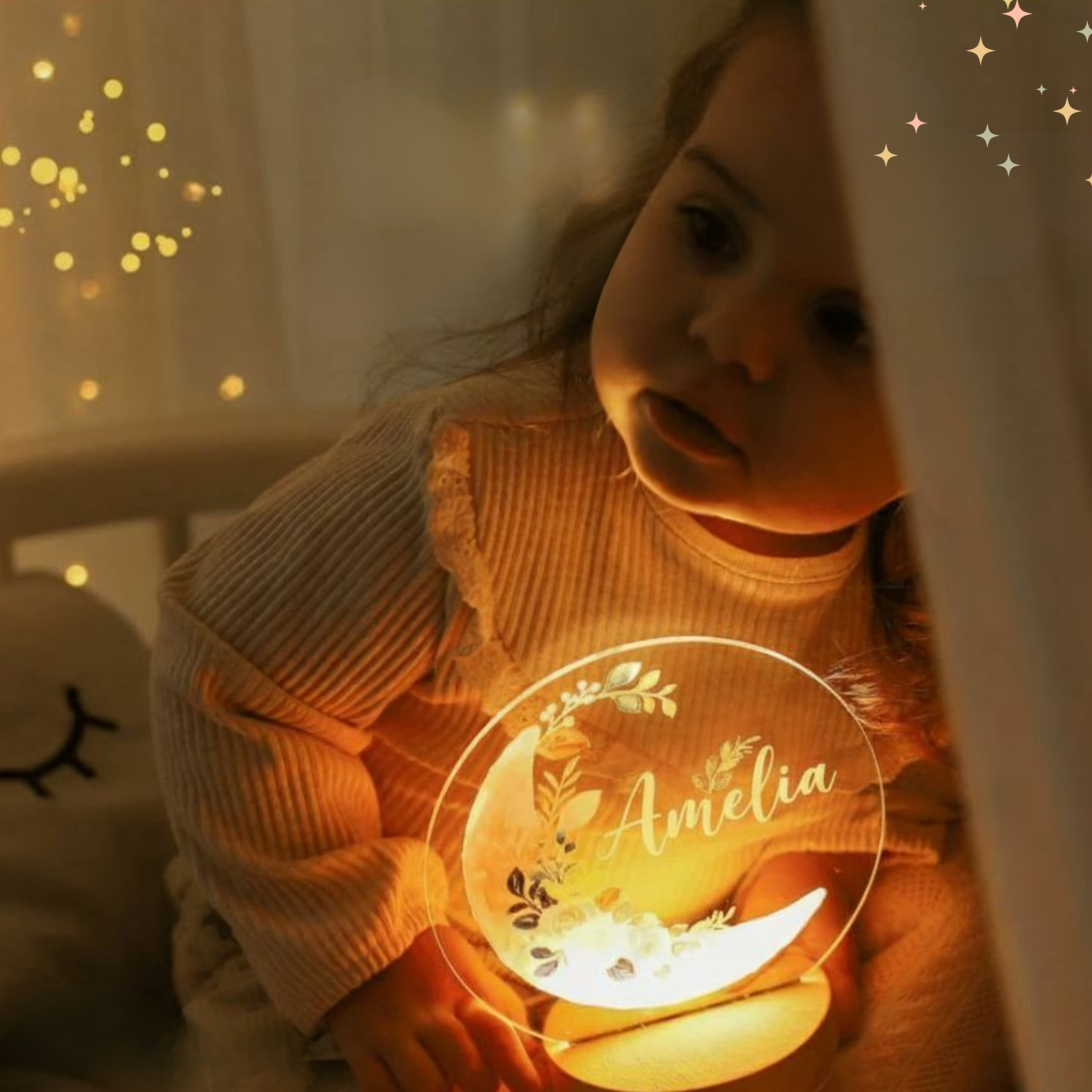 Baby Girl Gift, Personalized Night Light for Kids, Custom Night Light, Personalized Lamp, Name Night Light, Moon Lamp