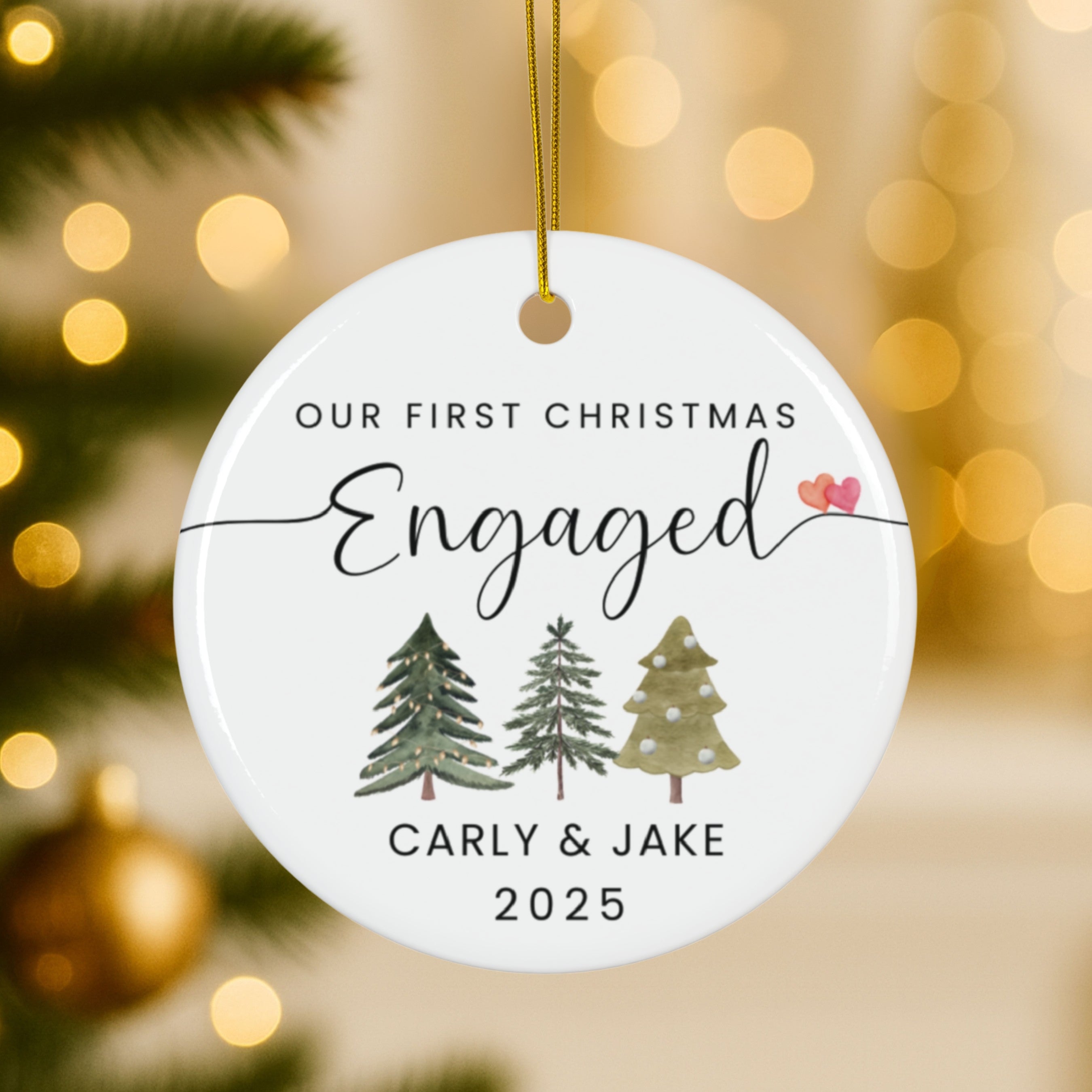 Our First Christmas Engaged Ornament – Personalized Keepsake