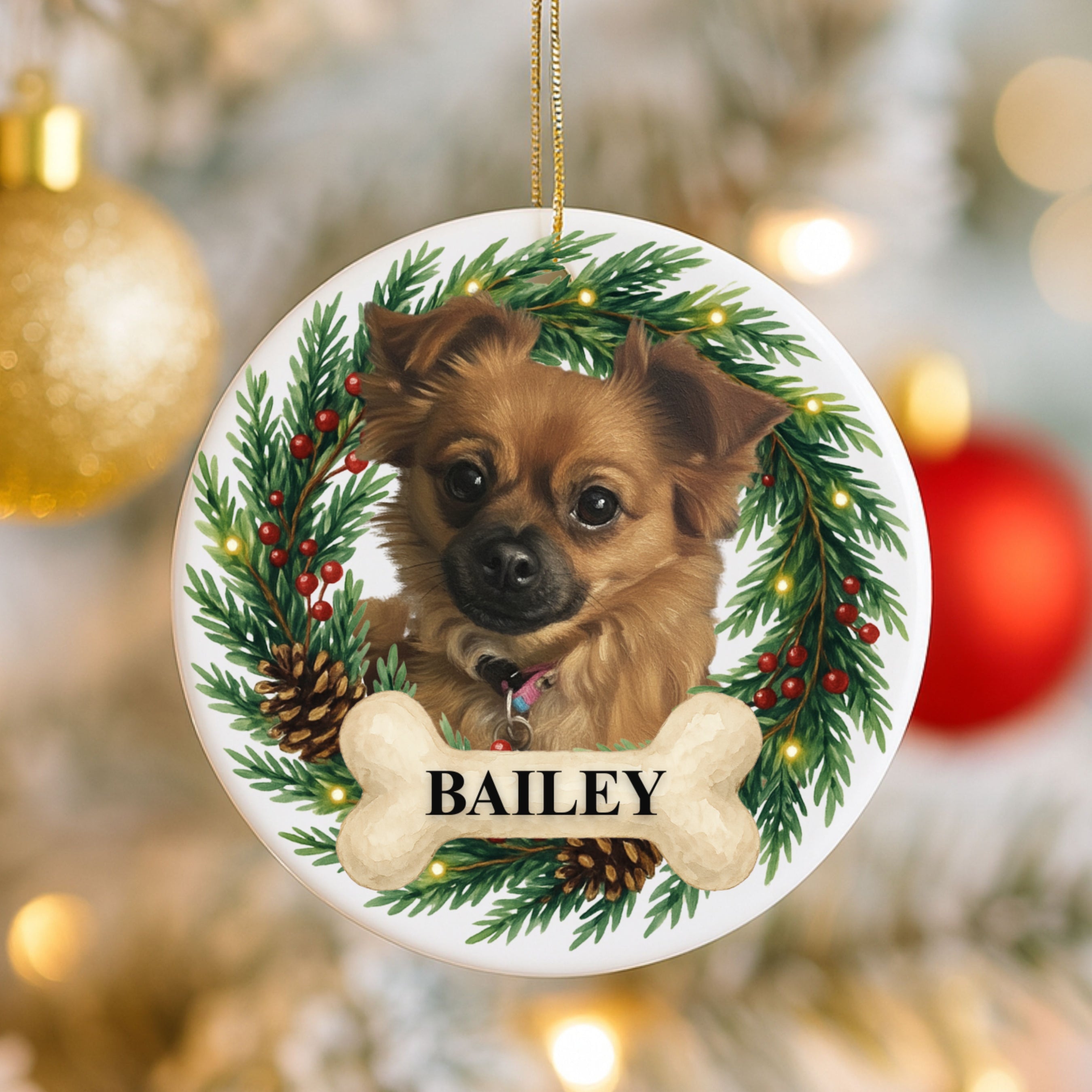 Personalized Pet Christmas Ornament – Custom Dog Photo Keepsake
